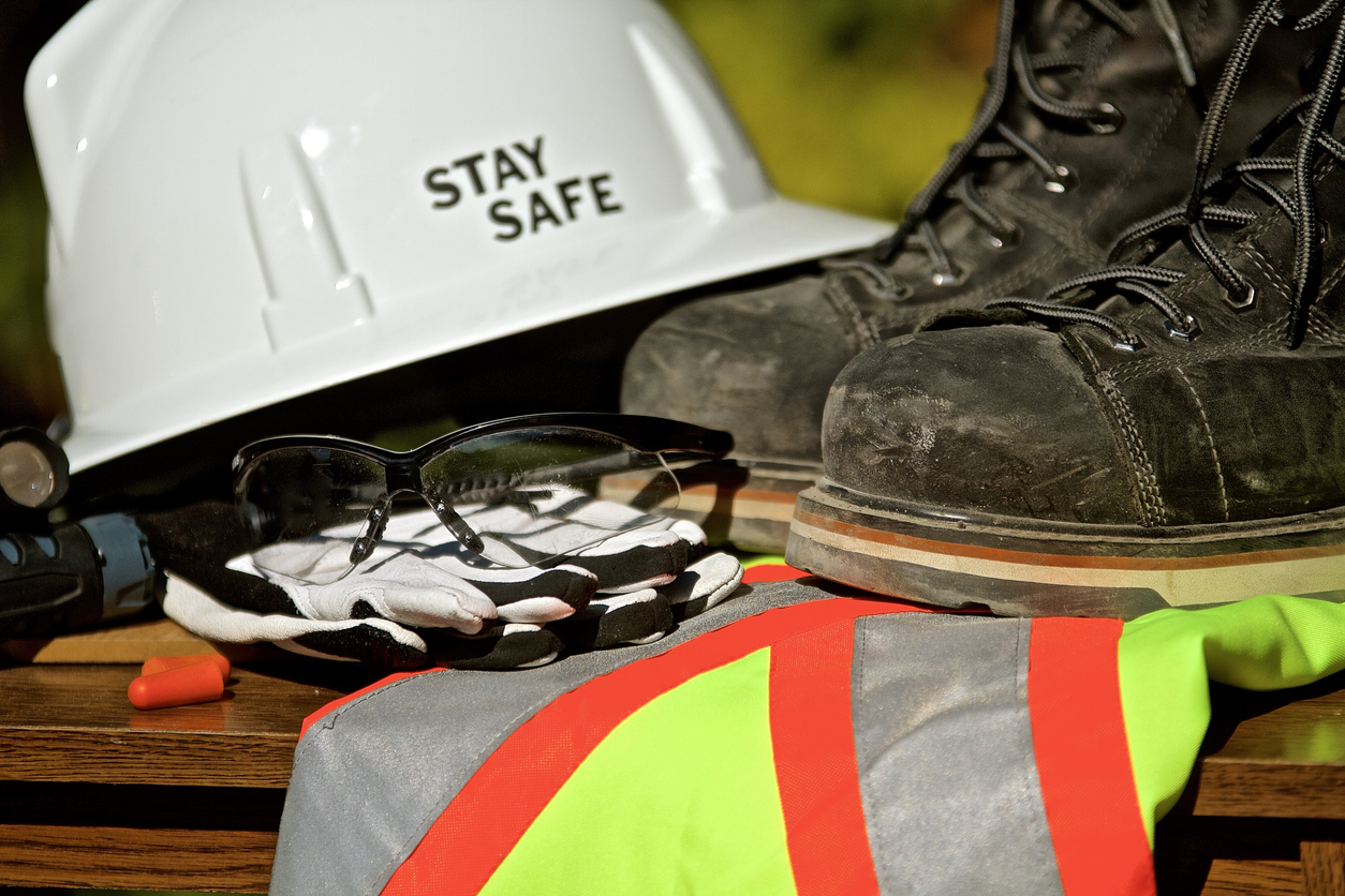 Personal safety equipment that might be used on a construction site 